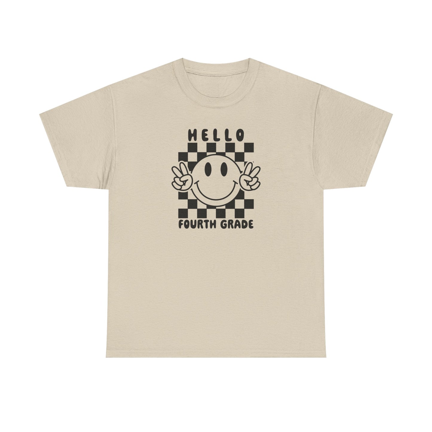 Fourth Grade Smiley T-Shirt - Cute Back-to-School Tee -  Teacher Team Tee - Peace 4th Grade Tshirt