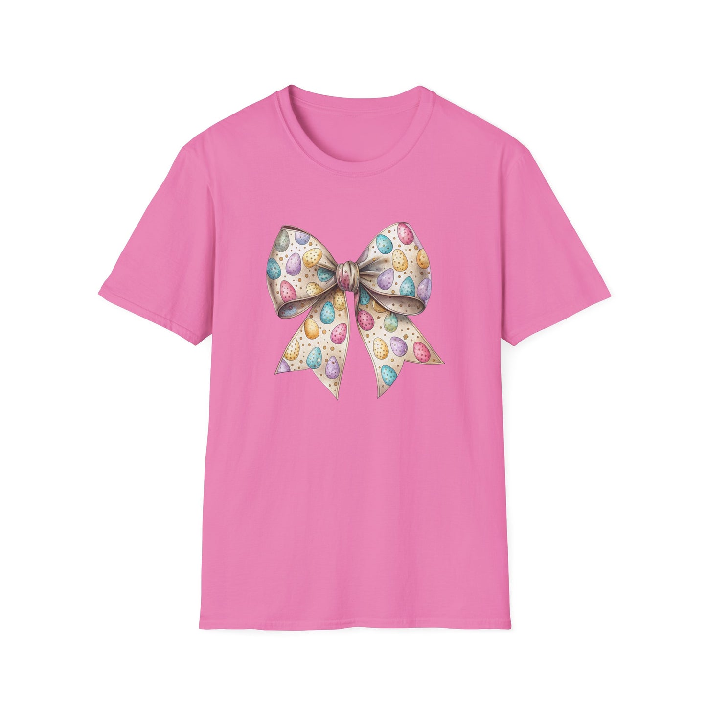 Pastel Easter Bow Shirt, Cute Spring Graphic Tee, Easter Egg Ribbon T-Shirt, Coquette Easter Outfit, Soft Aesthetic Bunny Season Tee, Women’s Spring Gift