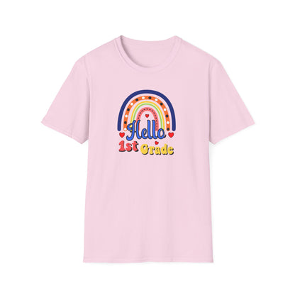 1st Grade Rainbow T-Shirt - "Hello 1st Grade" Back-to-School Tee for Kids