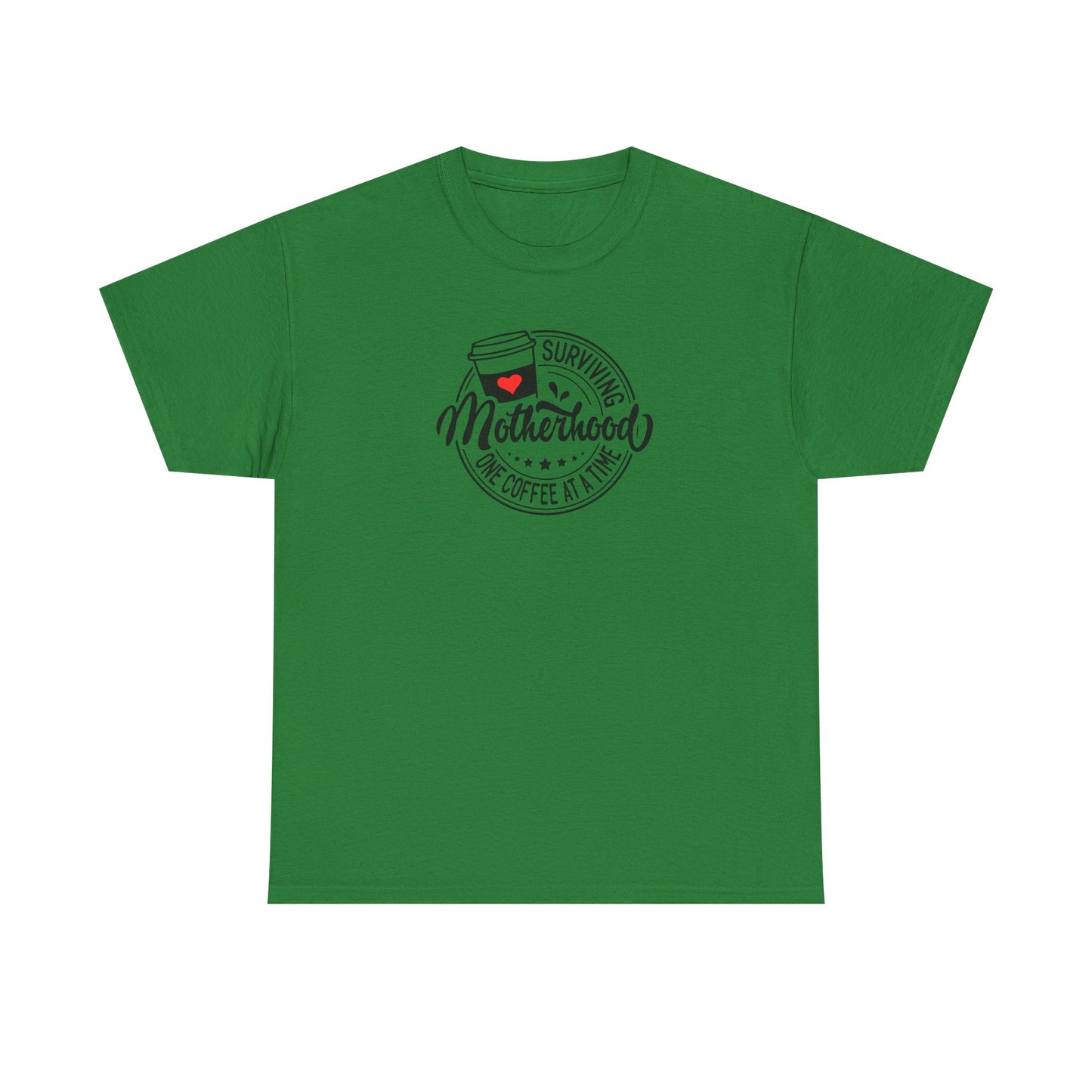 Motherhood & Coffee T-Shirt - "Surviving Motherhood One Coffee At A Time"