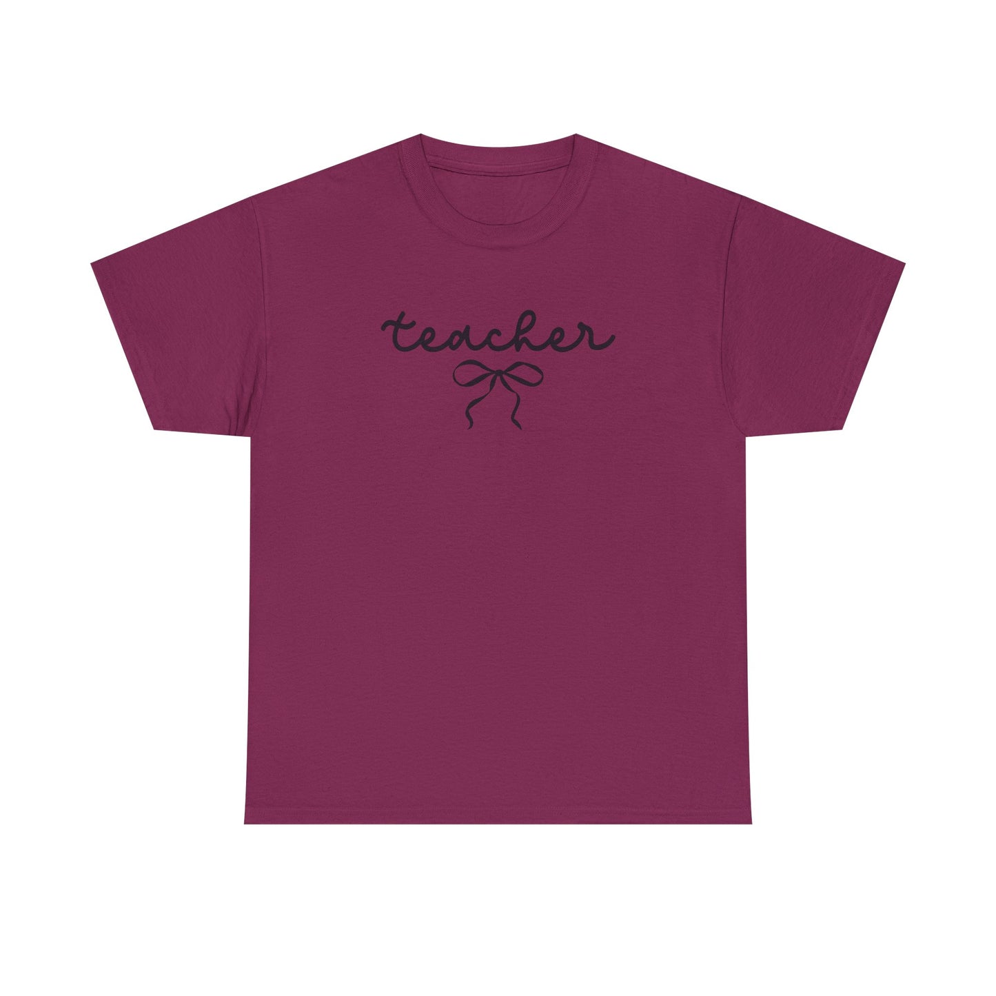 Teacher Script Tee - Teacher Bow Graphic Tee | Cute Teacher Shirt
