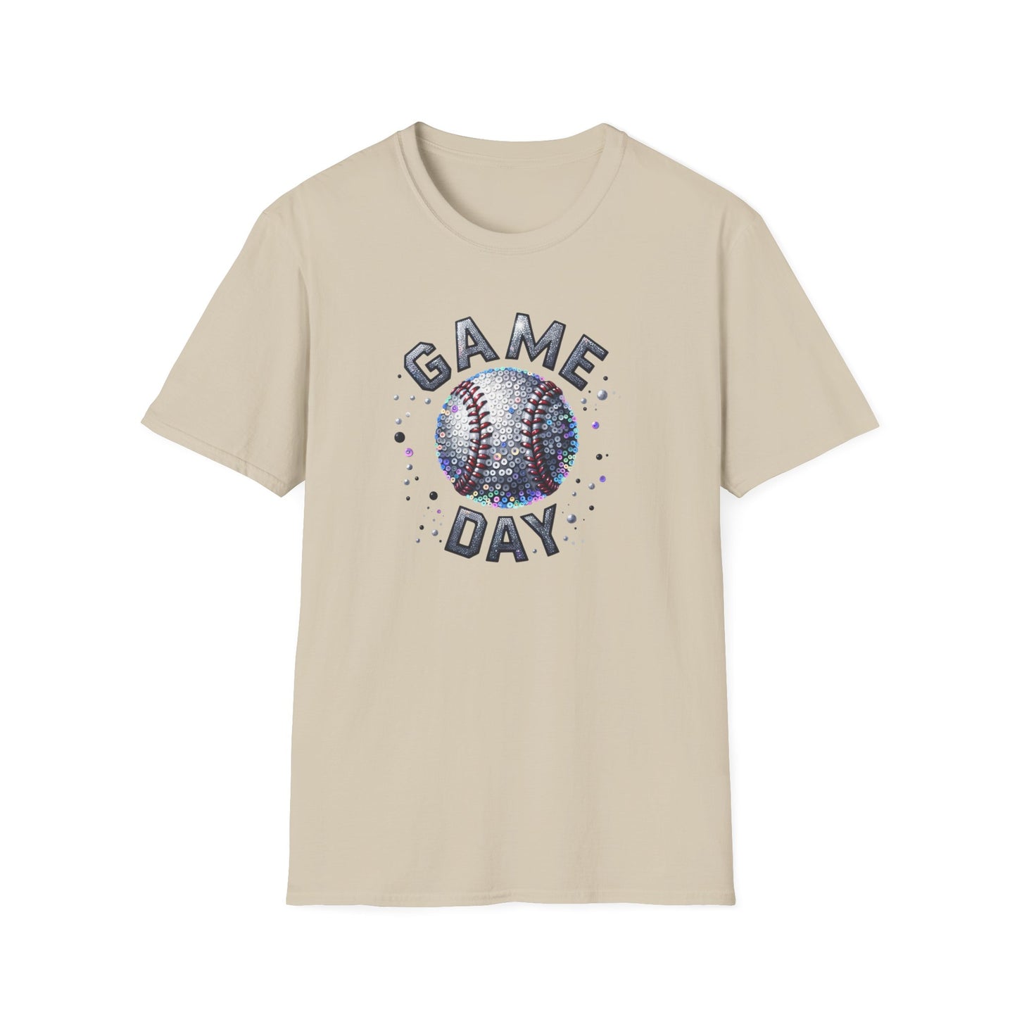 Game Day Baseball Sequin Graphic T-Shirt – Sparkle Baseball Tee for Women | Sports Mom Shirt | Glitter Game Day Outfit