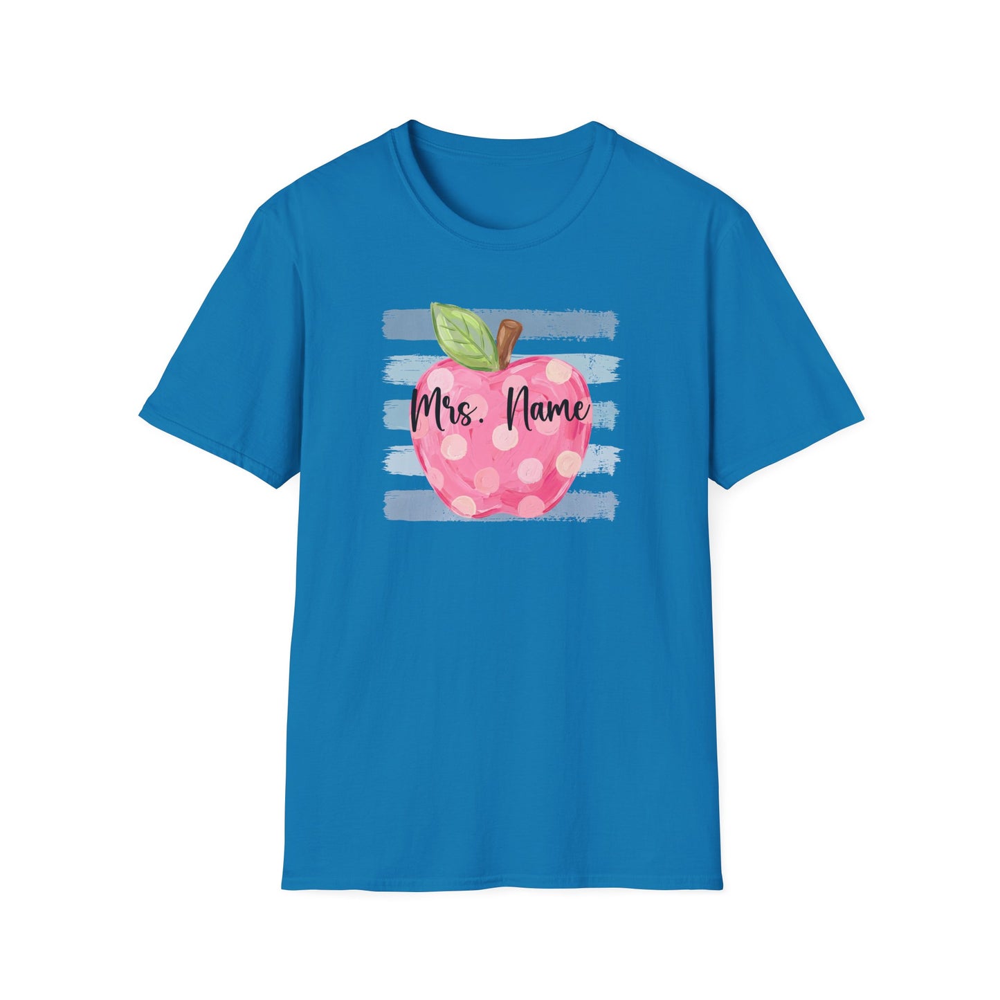 Personalized Teacher Apple Shirt | Custom Teacher Name or Grade Level T-Shirt | Back to School Teacher Tee | Cute Pink Apple Graphic Tee