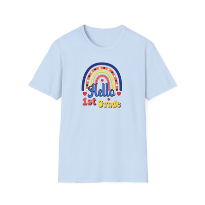 1st Grade Rainbow T-Shirt - "Hello 1st Grade" Back-to-School Tee for Kids