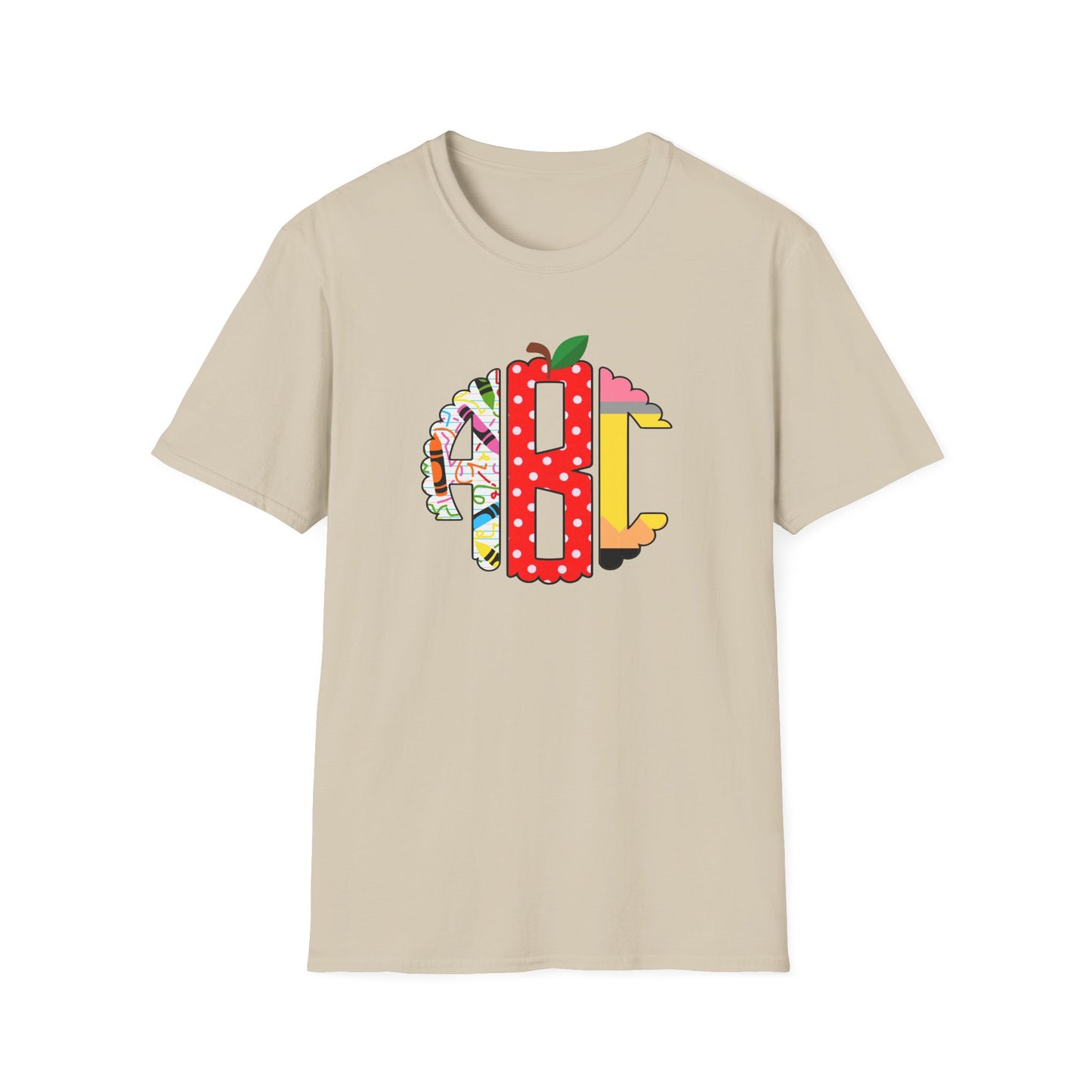 ABC Teacher Shirt | Back to School Graphic Tee | Apple Pencil Crayon Teacher Shirt