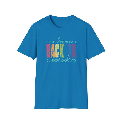Back to School T-Shirt — "Welcome Back to School" Colorful Retro Print
