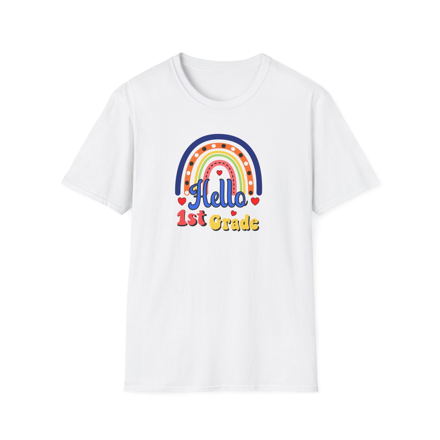 1st Grade Rainbow T-Shirt - "Hello 1st Grade" Back-to-School Tee for Kids