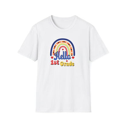 1st Grade Rainbow T-Shirt - "Hello 1st Grade" Back-to-School Tee for Kids