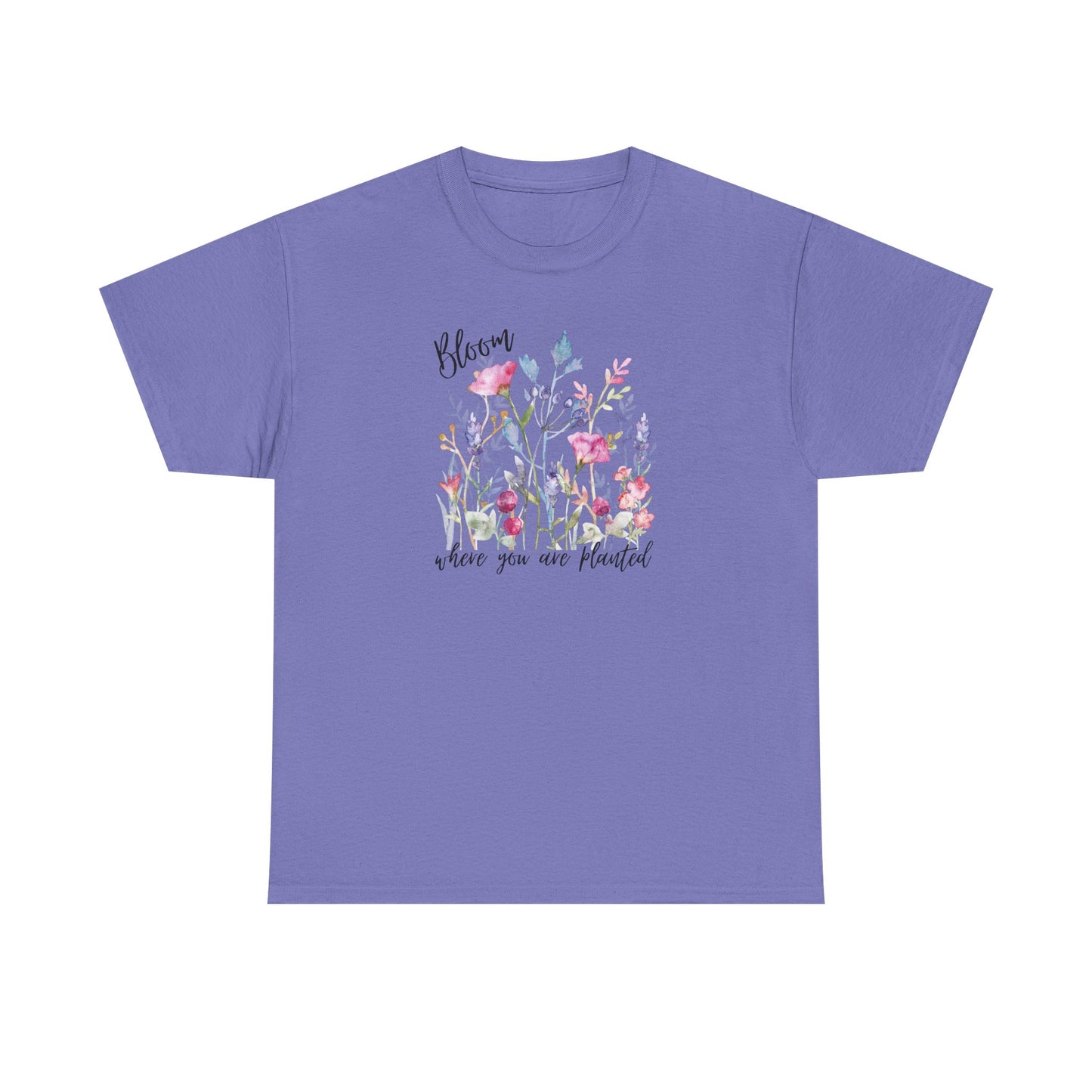 Floral 'Bloom Where You Are Planted' Tee — Watercolor Wildflower Women's T-Shirt