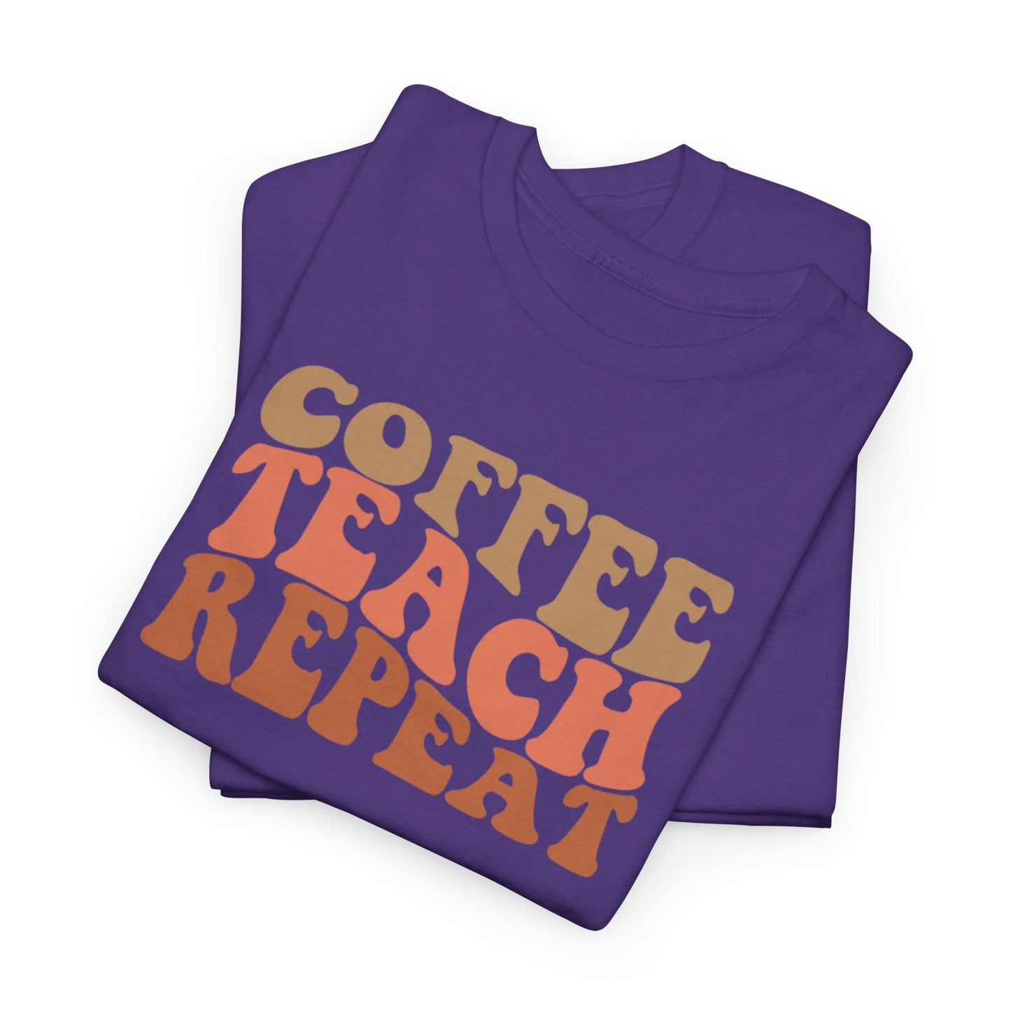Coffee Teach Repeat Retro Shirt | Vintage Teacher T-Shirt | Cute Back To School Teacher Tee | Coffee Lover Educator Gift