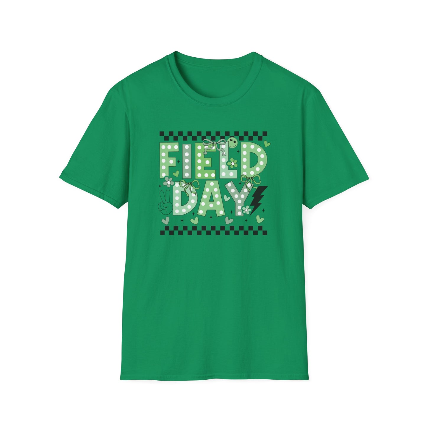 Cute Green Polka Dot School Field Day T-Shirt