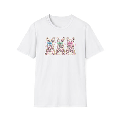 Leopard Bunny Easter Tee – Cute Pastel Spring Graphic T-Shirt, Trendy Bunny Lover Shirt, Easter Outfit Women