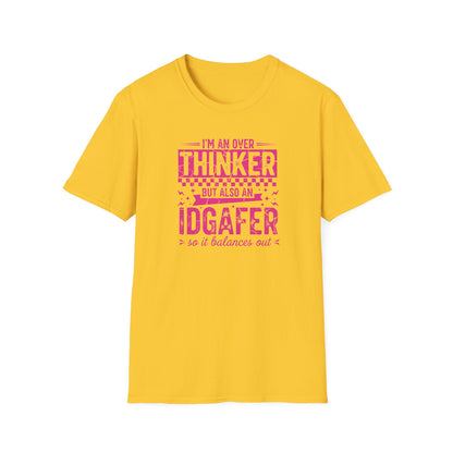 Funny Quote T-Shirt – Overthinker IDGAF Shirt | Sarcastic Graphic Tee | Unisex Casual Top