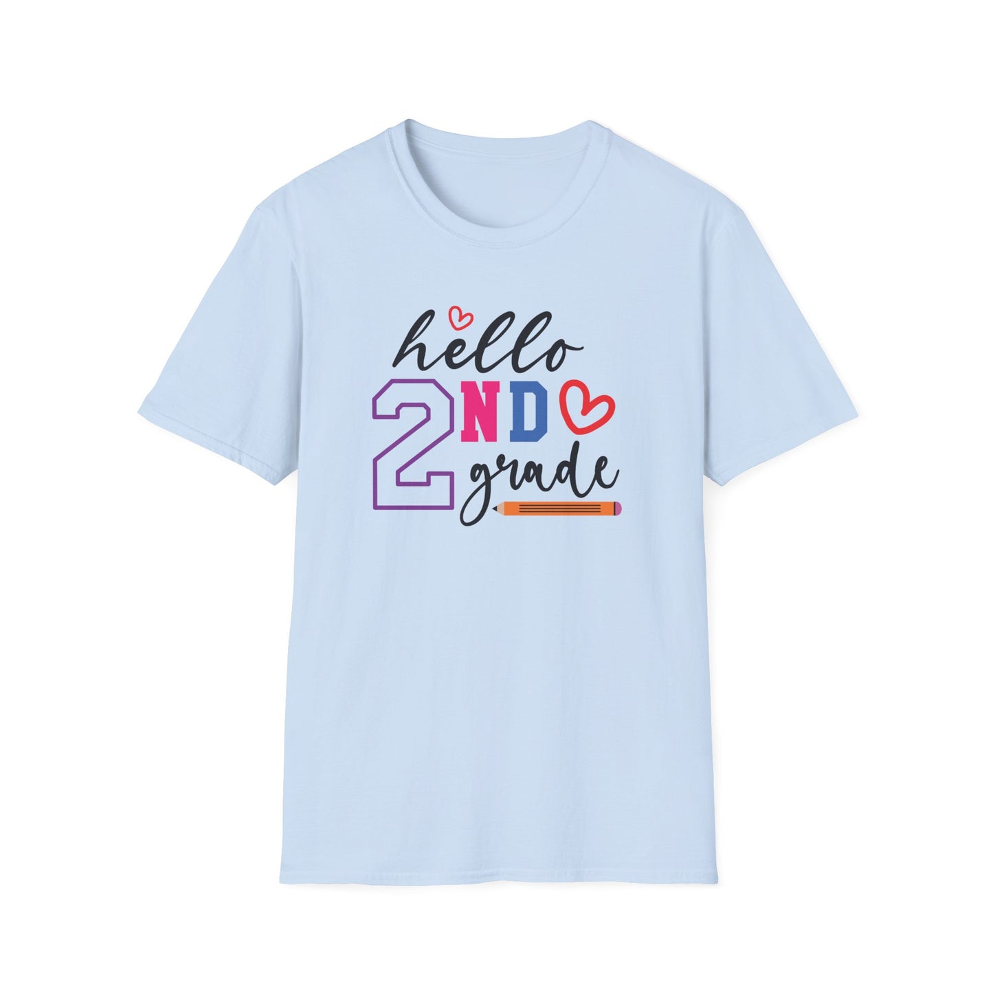 Hello Grade Teacher Shirts | Retro Back to School Graphic Tees | Preschool, Pre-K, Kindergarten, First, Second & Third Grade Teacher Shirt | Gildan 64000 Softstyle Tee