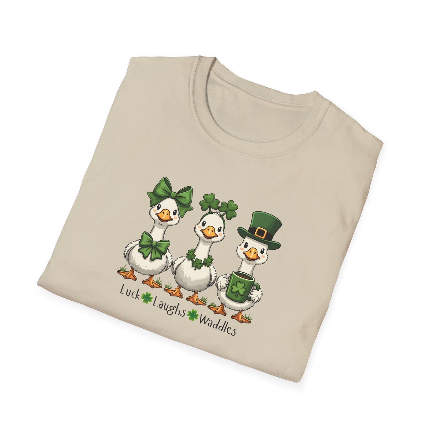 St. Patrick's Day Duck Trio T‑Shirt — Cute Irish Ducks with Shamrocks