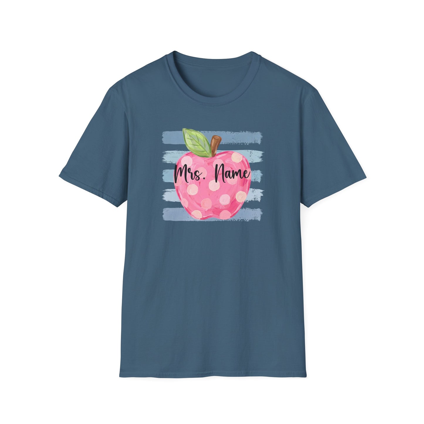 Personalized Teacher Apple Shirt | Custom Teacher Name or Grade Level T-Shirt | Back to School Teacher Tee | Cute Pink Apple Graphic Tee