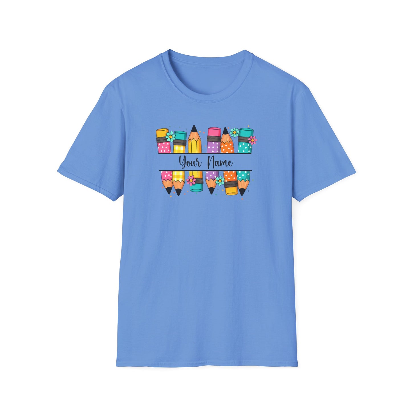 Personalized Pencil Graphic T-Shirt – Cute Back to School Teacher Tee