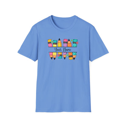 Personalized Pencil Graphic T-Shirt – Cute Back to School Teacher Tee
