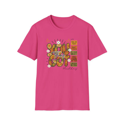 You Got This Floral T-Shirt — Retro 70's Style - Motivational Positive Quote Tee