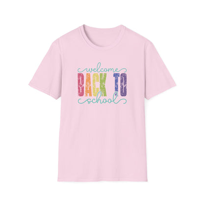 Back to School T-Shirt — "Welcome Back to School" Colorful Retro Print