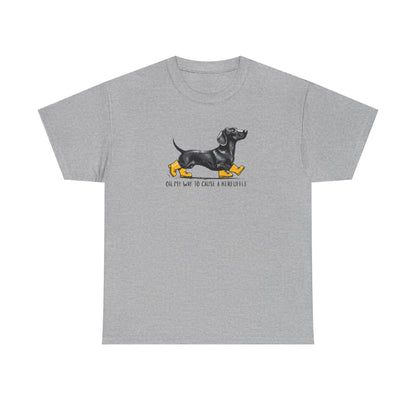 Funny Dachshund Shirt – “On My Way to Cause a Kerfuffle” Tee | Cute Wiener Dog Shirt