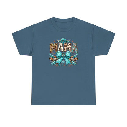 Mama Leopard Print Shirt –  Western Mama Shirt – Cowgirl Mom Graphic Tee – Trendy Mama Shirt