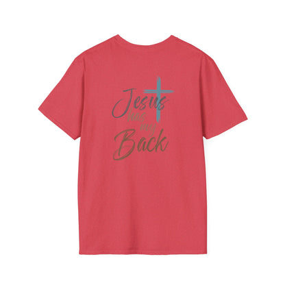 Jesus Has My Back Tee — Christian Cross Heart Graphic T-Shirt
