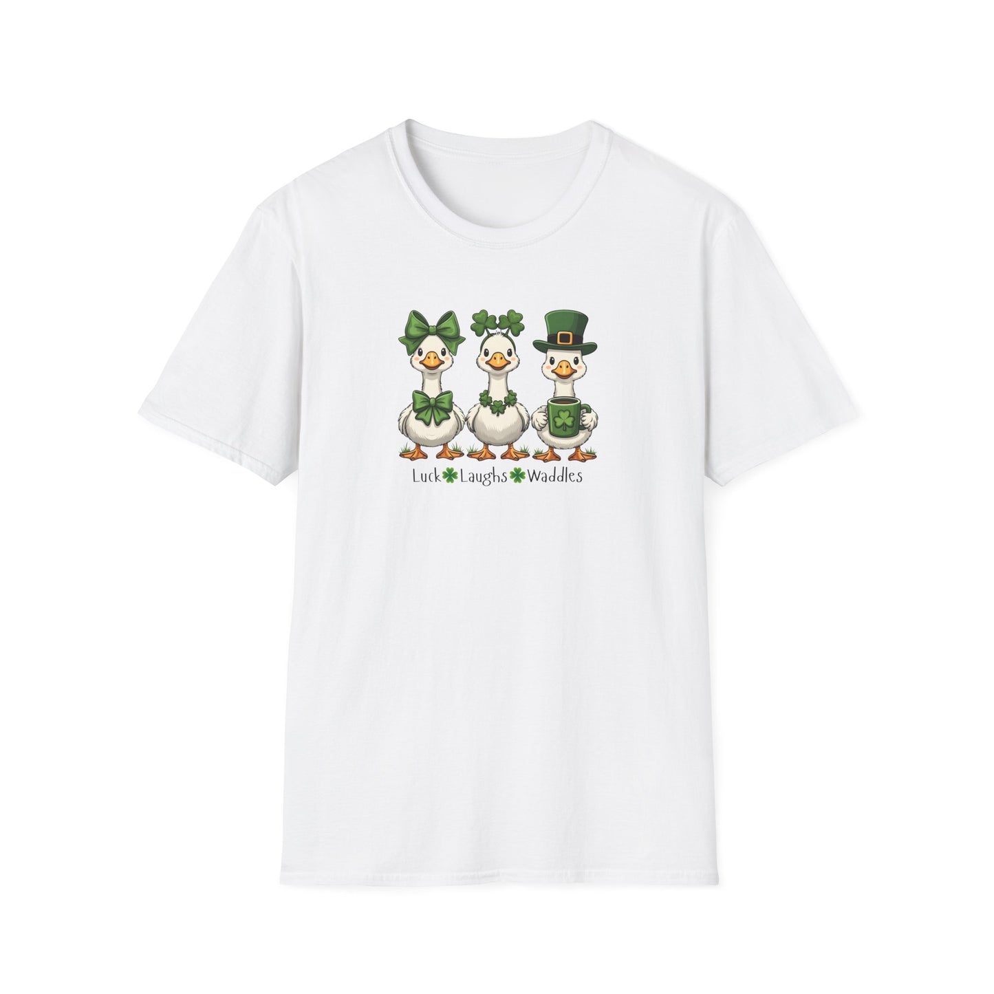 St. Patrick's Day Duck Trio T‑Shirt — Cute Irish Ducks with Shamrocks
