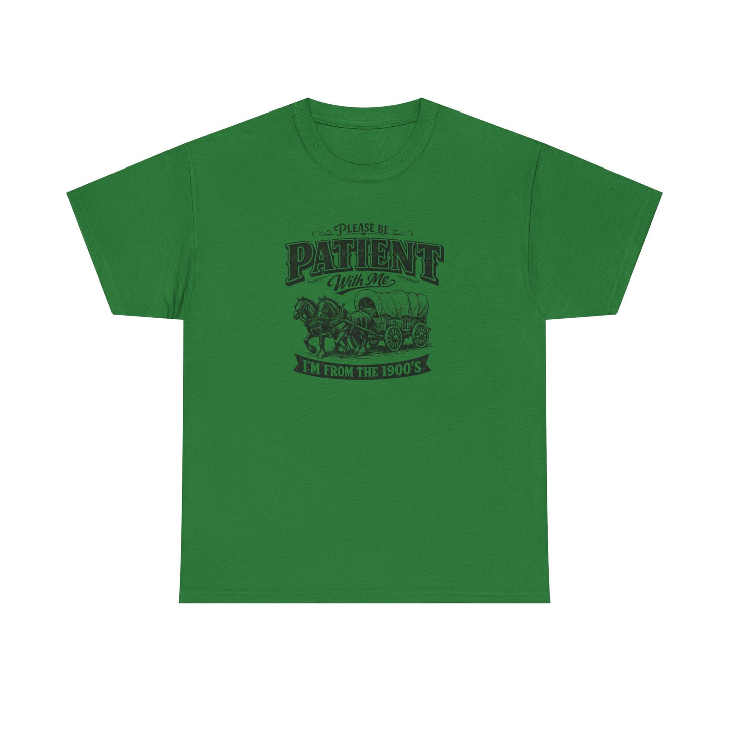 Please Be Patient With Me T-Shirt – Funny Vintage Wagon Graphic Tee, Western Humor Shirt