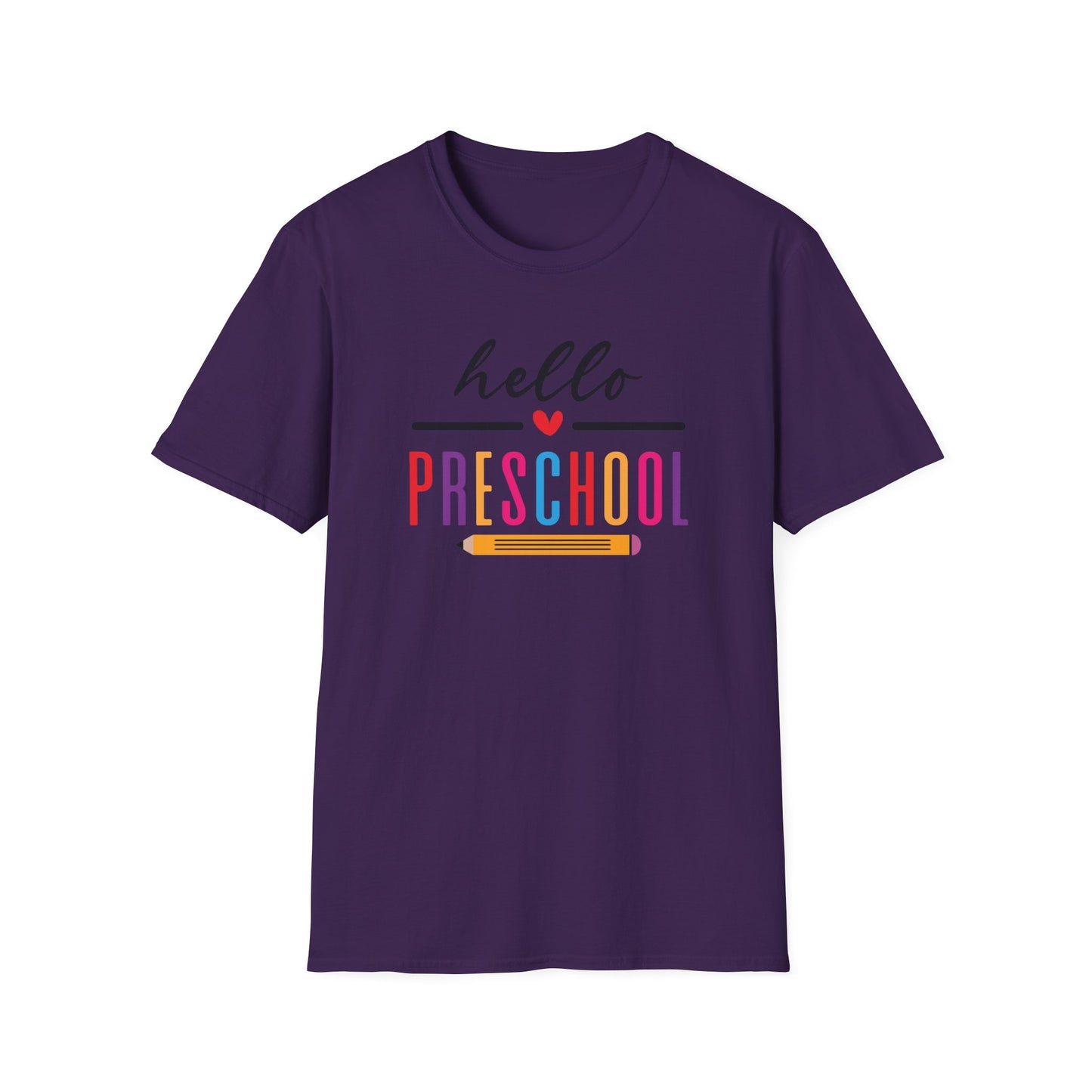Hello Grade Teacher Shirts | Retro Back to School Graphic Tees | Preschool, Pre-K, Kindergarten, First, Second & Third Grade Teacher Shirt | Gildan 64000 Softstyle Tee
