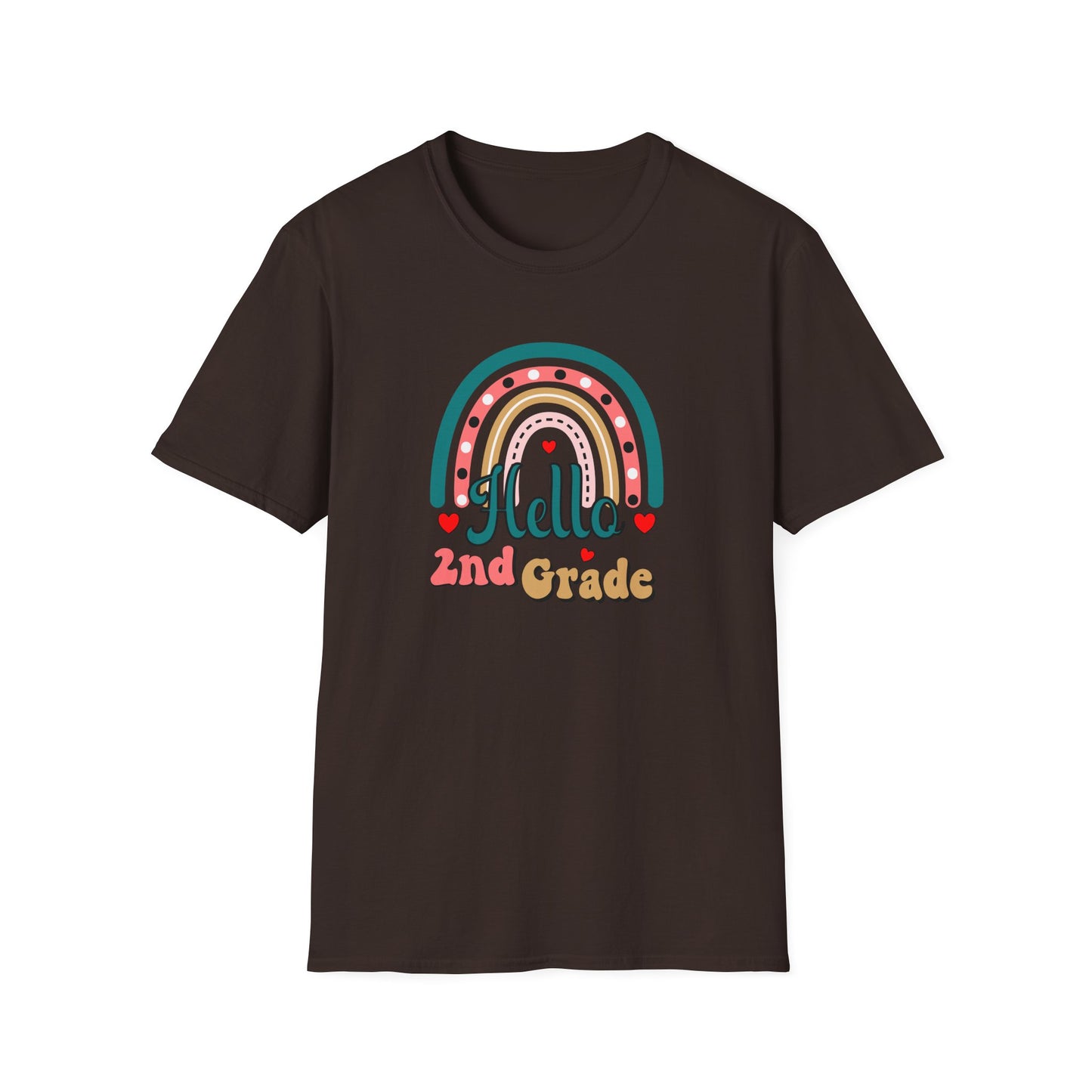 Hello 2nd Grade Rainbow T-Shirt – Back to School Teacher & Student Tee