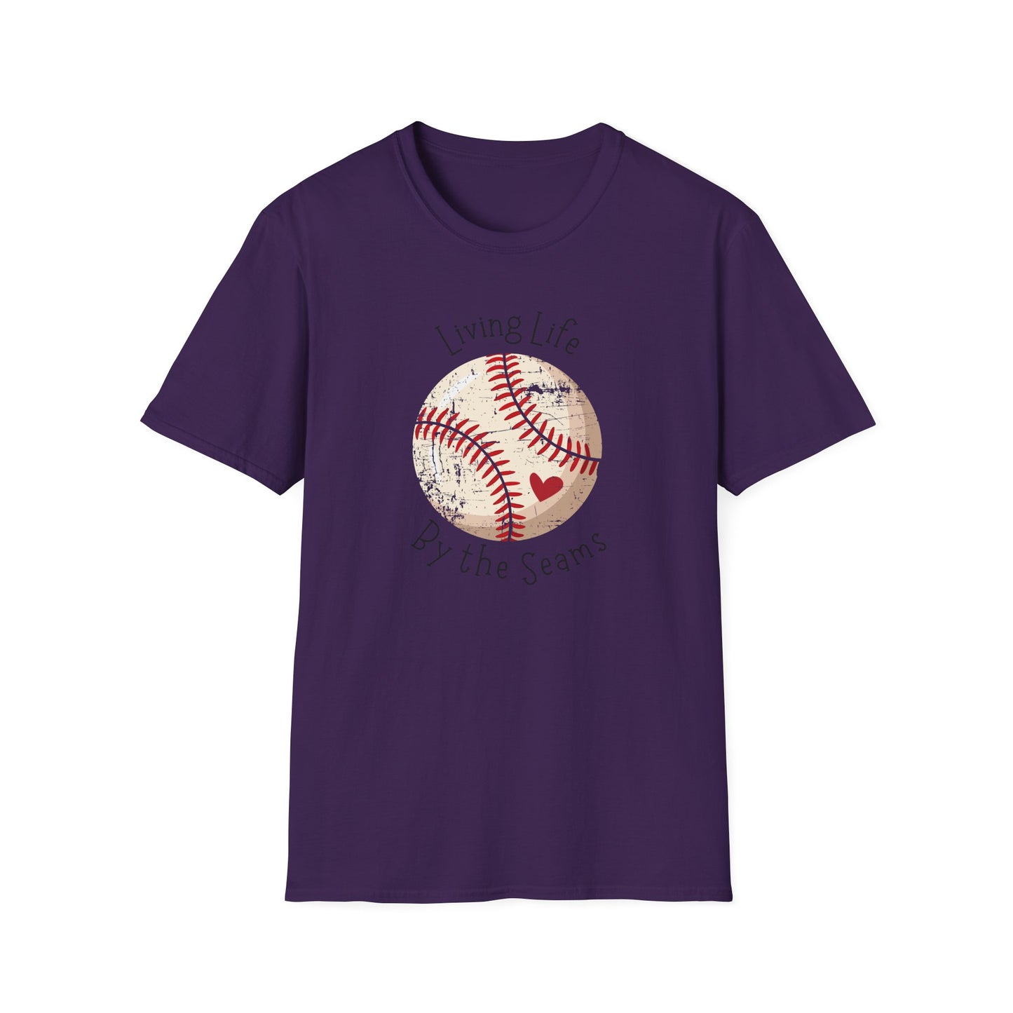 Living Life By The Seams Baseball Shirt, Cute Baseball Mom Tee, Softball Lover Graphic Tee, Game Day Shirt, Baseball Gift for Women, Sports Fan T-Shirt