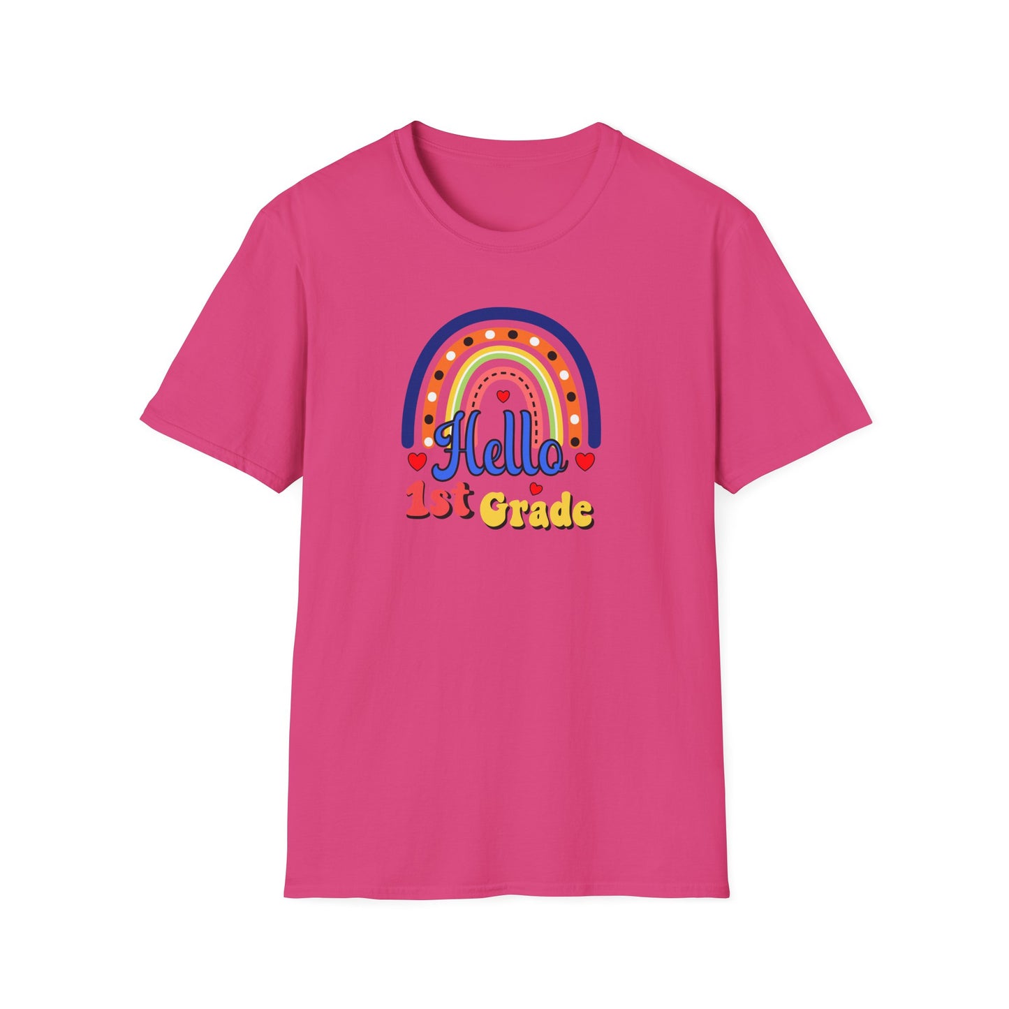 1st Grade Rainbow T-Shirt - "Hello 1st Grade" Back-to-School Tee for Kids