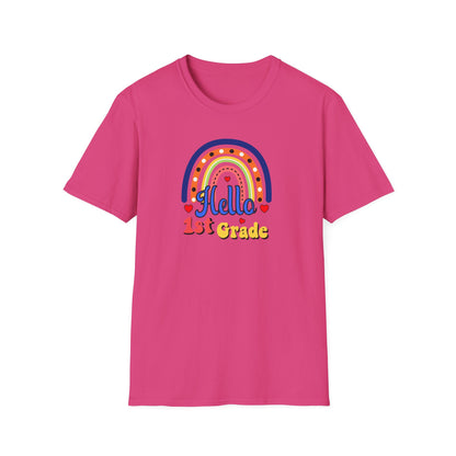 1st Grade Rainbow T-Shirt - "Hello 1st Grade" Back-to-School Tee for Kids
