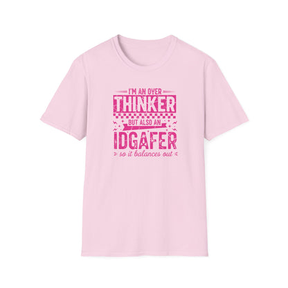Funny Quote T-Shirt – Overthinker IDGAF Shirt | Sarcastic Graphic Tee | Unisex Casual Top