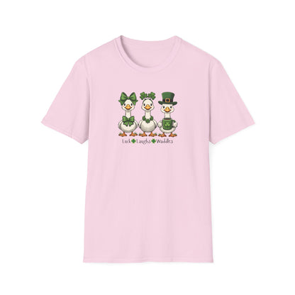 St. Patrick's Day Duck Trio T‑Shirt — Cute Irish Ducks with Shamrocks