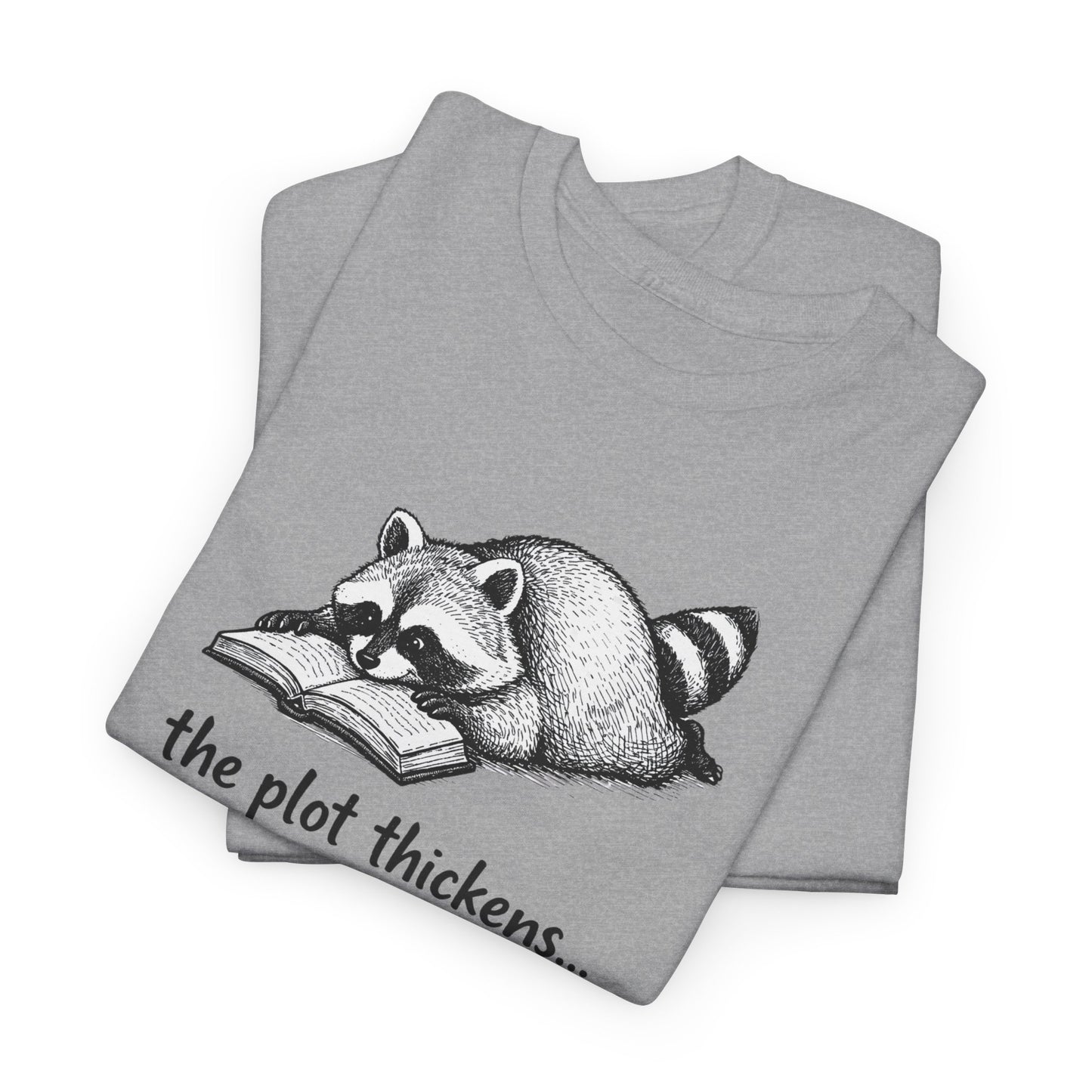Raccoon "The Plot Thickens" Graphic Tee - Funny Book Lover Tee