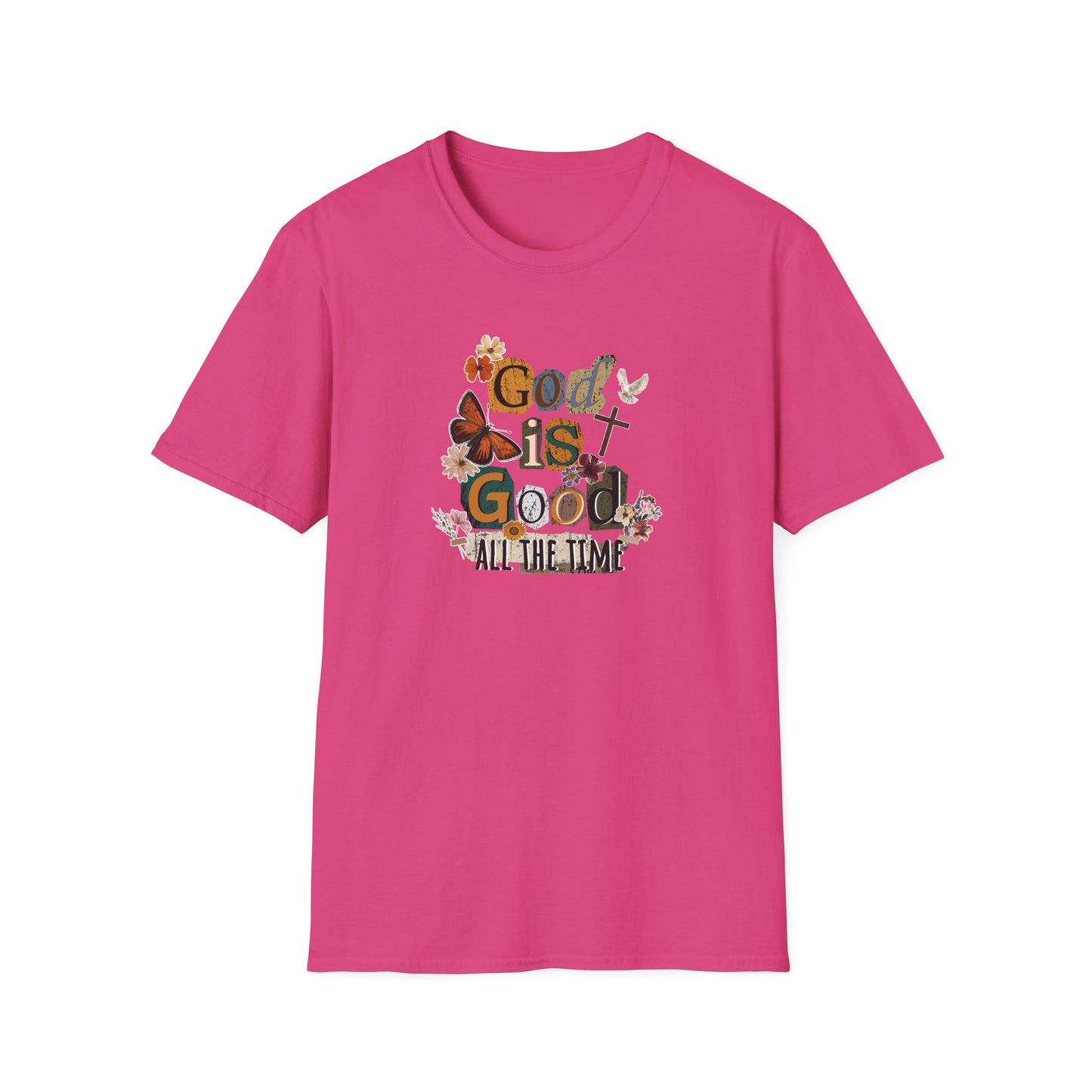 God Is Good All The Time T‑Shirt — Floral Christian Faith Graphic Tee