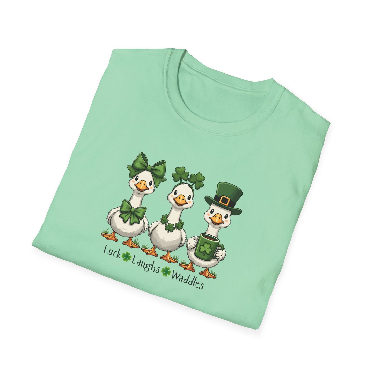 St. Patrick's Day Duck Trio T‑Shirt — Cute Irish Ducks with Shamrocks