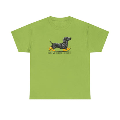 Funny Dachshund Shirt – “On My Way to Cause a Kerfuffle” Tee | Cute Wiener Dog Shirt