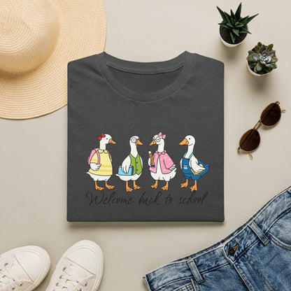 Back to School Ducklings T-Shirt — "Welcome back to school"