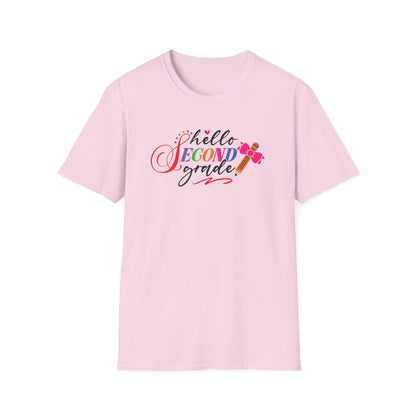 Hello Grade Teacher Shirts | Retro Back to School Graphic Tees | Preschool, Pre-K, Kindergarten, First, Second & Third Grade Teacher Shirt | Gildan 64000 Softstyle Tee