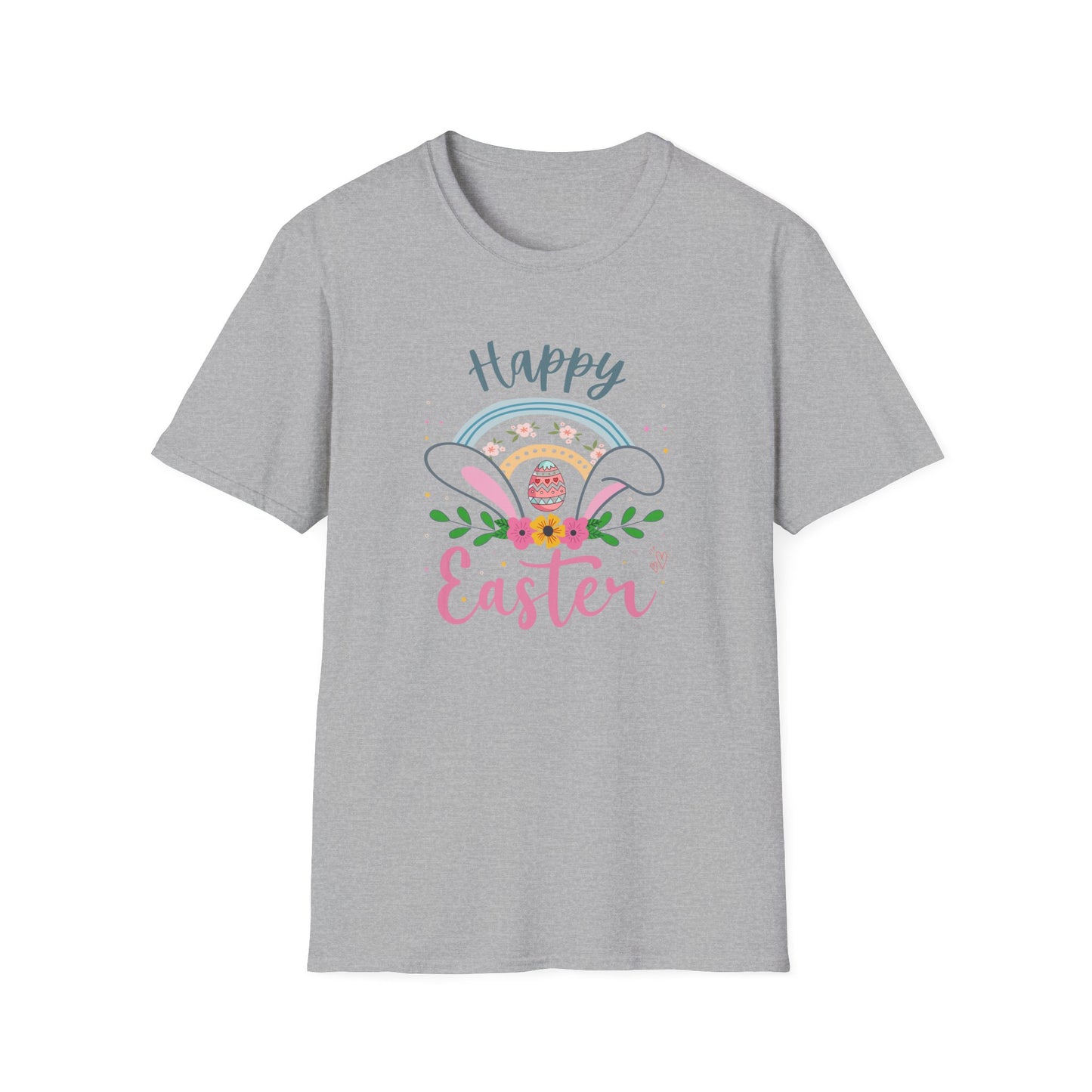 Happy Easter Shirt, Pastel Easter Bunny Ears Tee, Cute Spring Graphic T-Shirt, Easter Egg Floral Shirt, Women’s Easter Outfit, Bunny Lover Gift