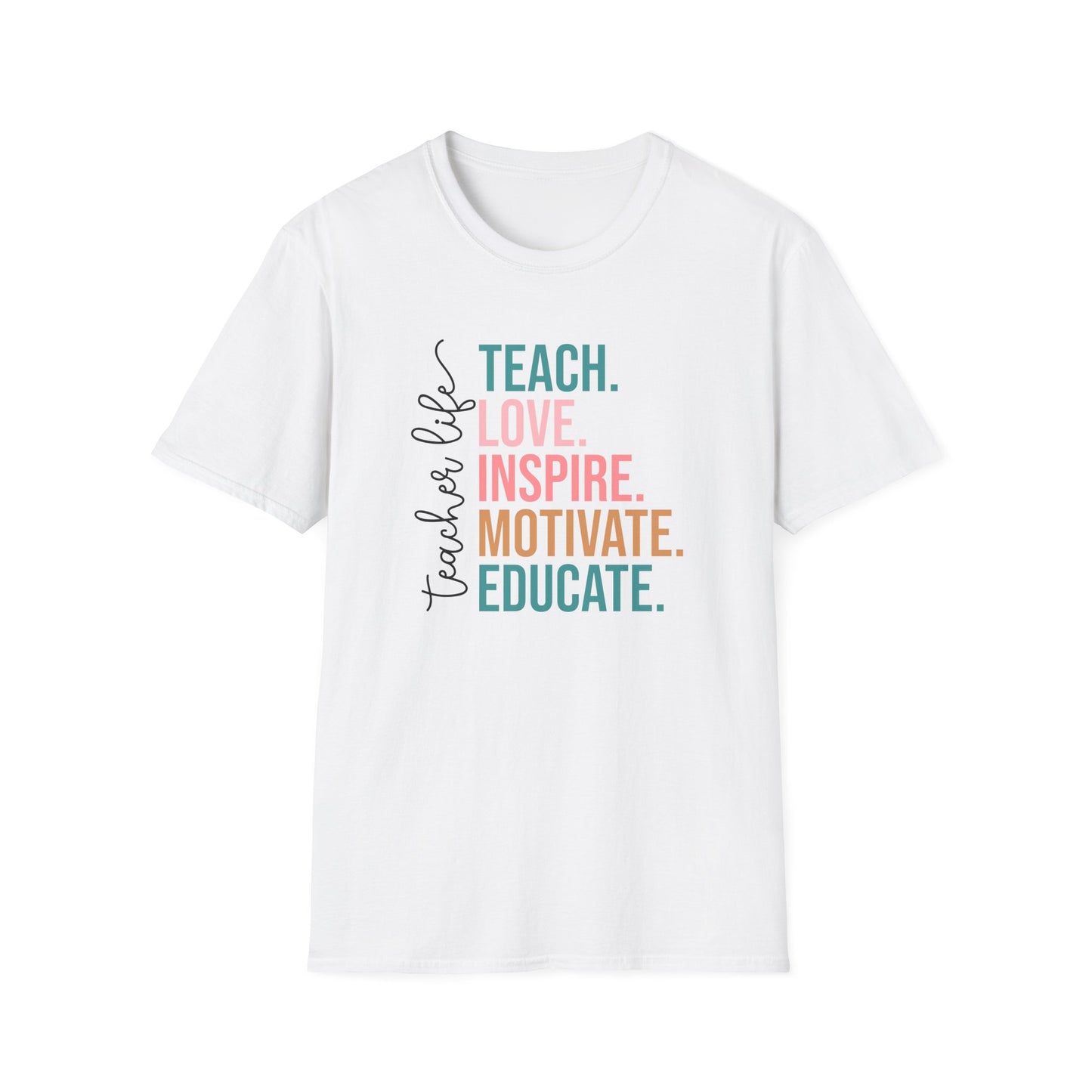 Teach Love Inspire Motivate Educate Shirt – Teacher Life T-Shirt – Inspirational Educator Gift – Cute Back to School Teacher Tee