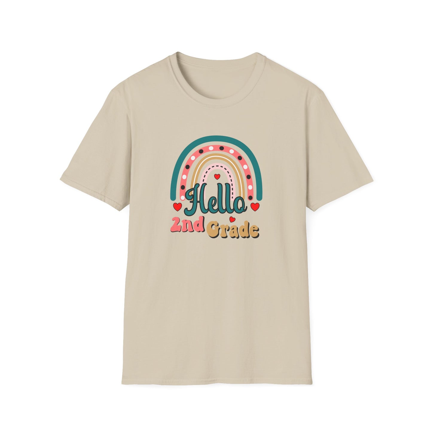 Hello 2nd Grade Rainbow T-Shirt – Back to School Teacher & Student Tee