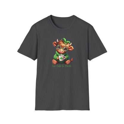 St. Patrick’s Baby Cow Tee — “Too Cute to Pinch” Cute Irish Clover T-Shirt
