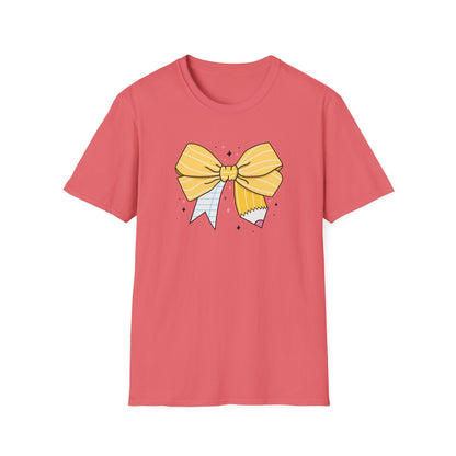 Yellow Bow Graphic T-Shirt — Cute Ribbon Illustration Tee