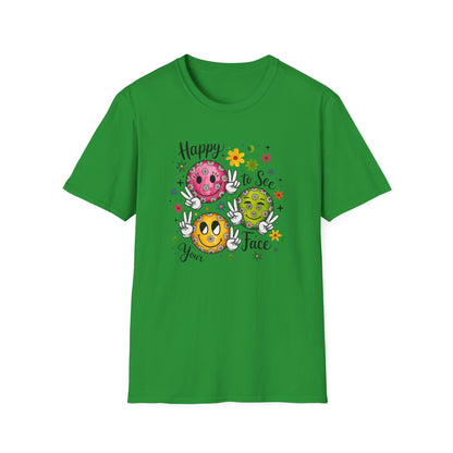 Groovy Retro Smiley Face T-Shirt – Happy to See Your Face | Vintage 70s Aesthetic Tee
