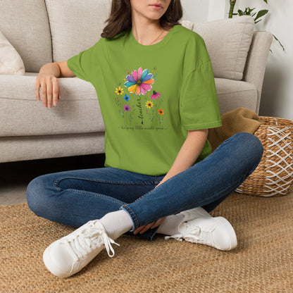 Helping Little Minds Grow Teacher Shirt | Floral Teacher Tee | Colorful Wildflower Teacher Shirt