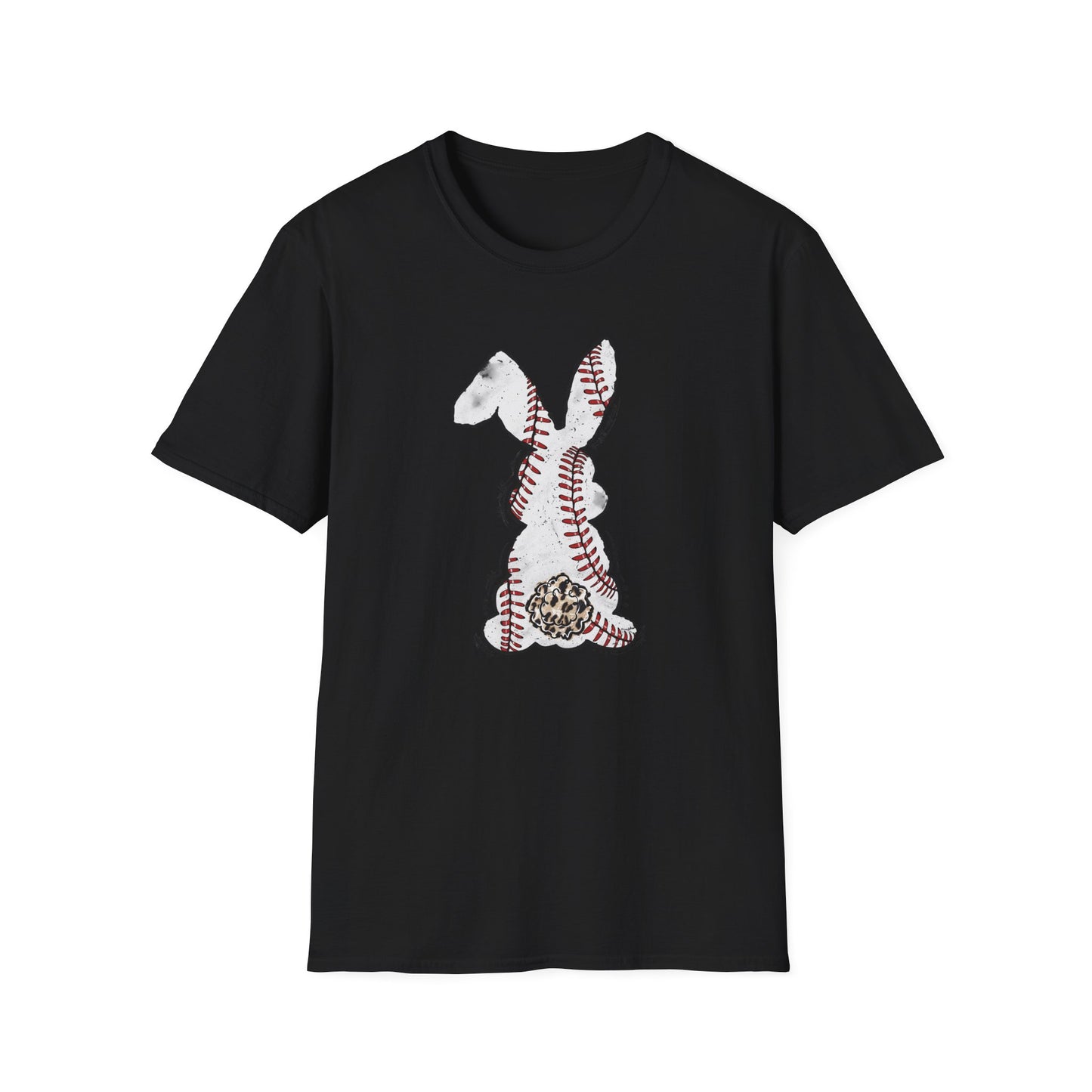 Funny Baseball Bunny Easter T-Shirt – Baseball Stitch Bunny Butt Graphic Tee, Cute Easter Baseball Shirt, Sports Easter Rabbit Tee for Women & Moms